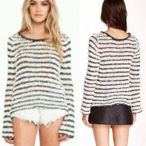 FREE PEOPLE DOWNY STRIPED SWEATER M