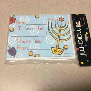 HANUKKAH THANK YOU NOTES FOR KIDS