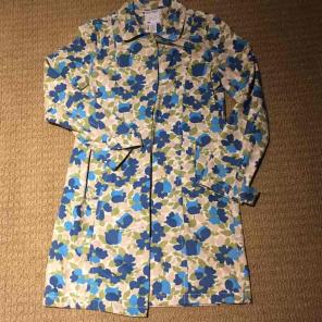 Medium Blue Floral Trenchcoat