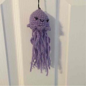 Knitted purple jelly fish