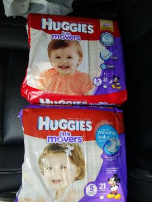 Huggies little movers diapers and wipes