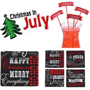Set of Chalkboard Style Coasters w/Stirs