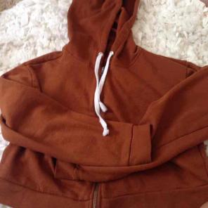 cute orangish brown cropped hoodie