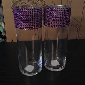 9in purple bling vase $4 per vase