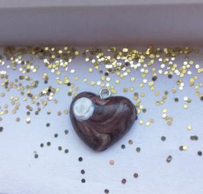 Coffee Polymer Clay Heart