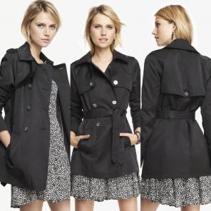 Express Black Trench Coat