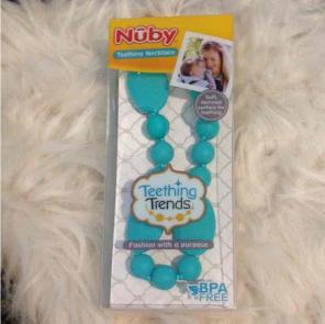 NWT Nuby teething necklace Tiffany blue