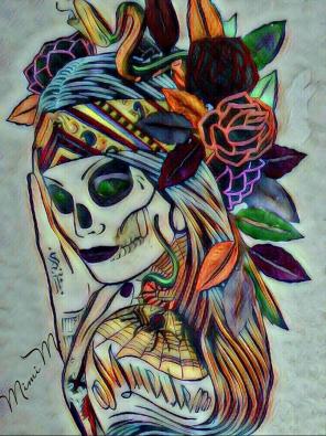 "Native Sugar Skull Sister " Art Print