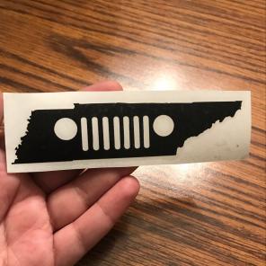 Tennessee Jeep Decal Matte Black
