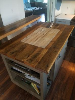 Handmade old barnwood kitchen island