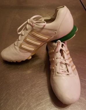 Y-3 Women's White/Green Cleats 6.5