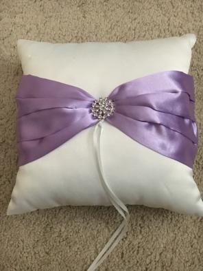 Wedding Ring Bearer Pillow Lavender