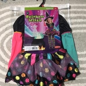 toddler girl rainbow witch costume 2T