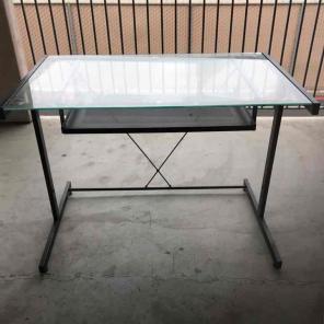 Glass computer desk