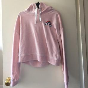 Pink velvet hoodie