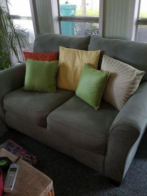 Love seat pillows not included