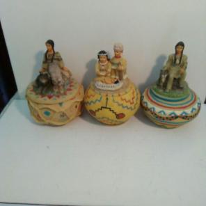 Three resin indian boxes