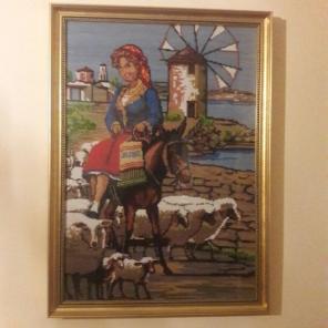 Framed needlepoint picture