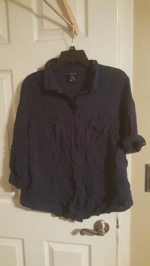 Torrid dark blue button up