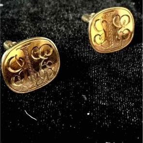 Vintage Solid 14k Gold Cuff links 16g