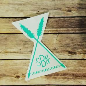 Monogram tribal teepee arrow decal