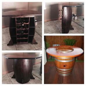 Vintage Oak Half Wine Barrel Bar