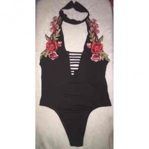 Embroidered Rose Bodysuit