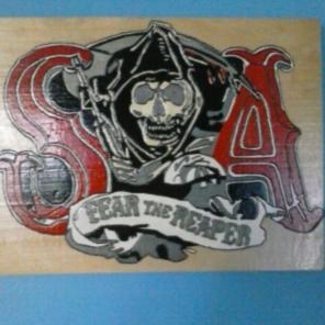 Hand Carved And Hand Painted SOA Plaques