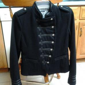 Women's Black Wool Military Style Jacket