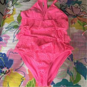 Pink Ruffle Justice Swim Suit