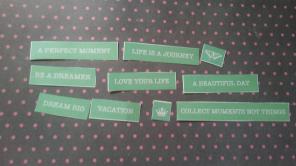 New travels teal word cutouts