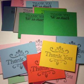 Colorful variety thank you cards 70 ct