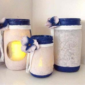 Mason jar lantern vases