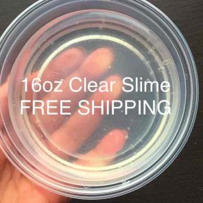16oz Clear Slime free shipping
