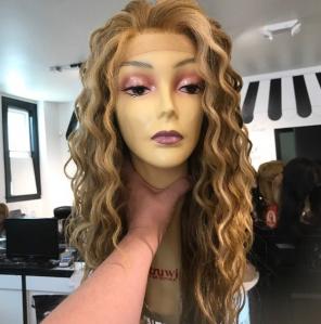 Wig Lacefront Swisslace Long Curly Blond