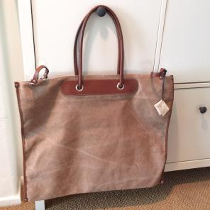 BONINO Lrg Leather LUGGAGE TOTE BAG Tan