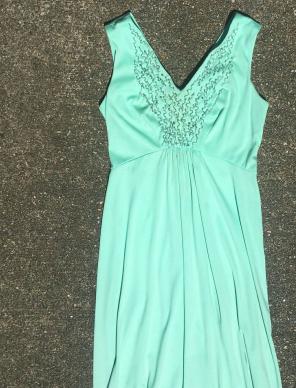 Vintage, 60s, Hand Sewn Mint Gown & Cape