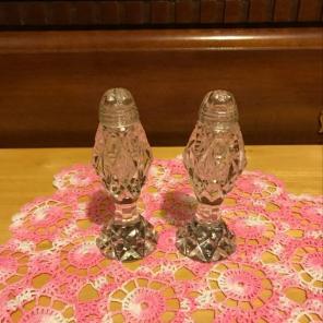 Vintage Crystal Salt & Pepper Shakers