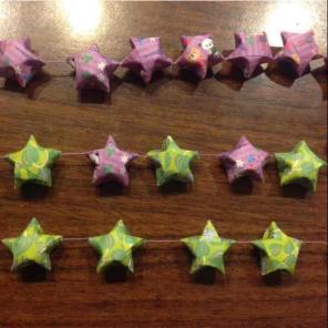 Origami Stars on String