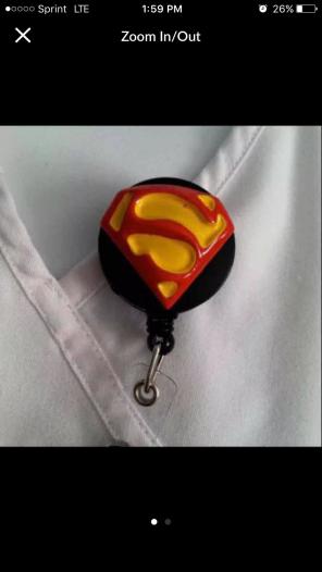 Superman ID Badge Nurse RN Teacher MD MA