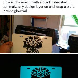 Glow in dark license plate
