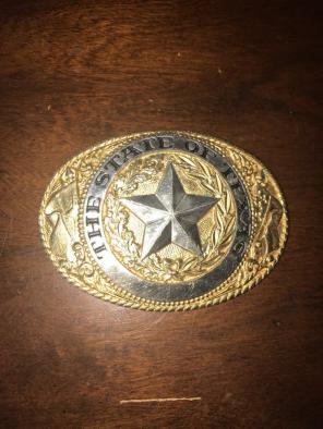 24 Karat Gold Plated Texas Belt Buckle