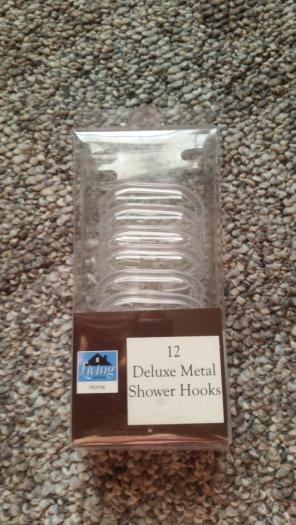 Clear Deluxe Metal Shower Hooks.