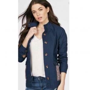 Folk Parka Jacket in Indigo