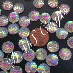 Mermaid Scales Flatback Cabochon Bling