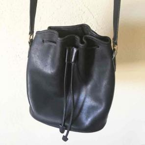 Vintage Coach Leather Drawstring Bag