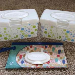 (3) empty baby wipe containers