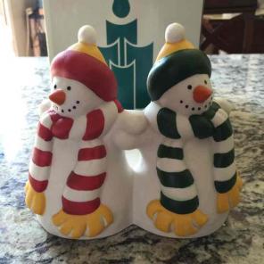 PARTYLIGHT SNOWMEN CANDLE HOLDER
