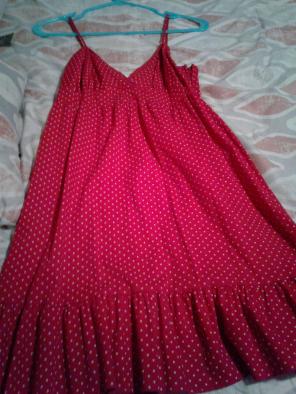 Red dotted dress