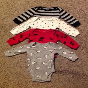 4 Carters Long Sleeve Onesie